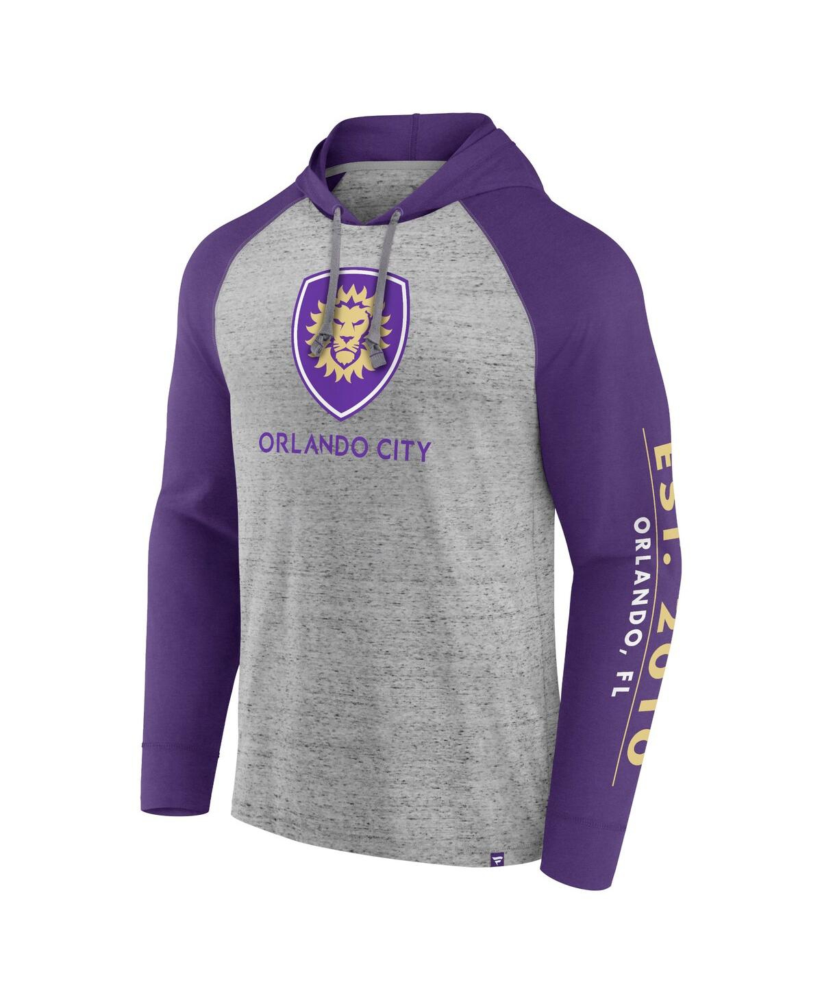 Fanatics Men's Steel Orlando City Sc Deflection Raglan Pullover Hoodie In Steel