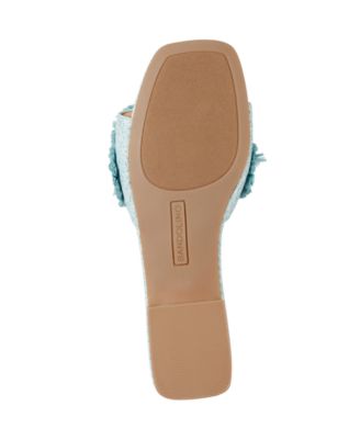 Women's Marcell Flower Raffia Flat Slide Sandals