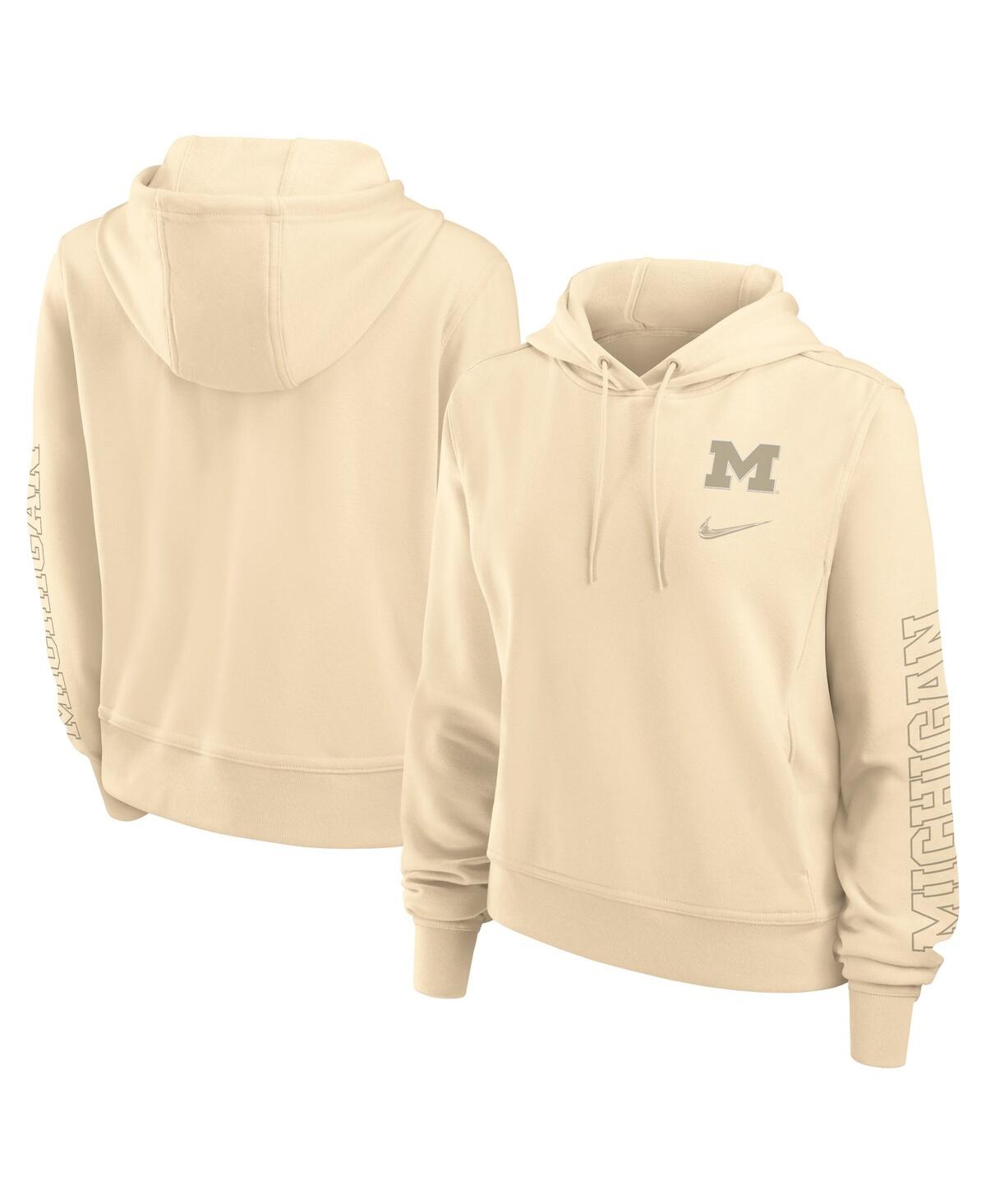Nike Women's Tan Michigan Wolverines One Performance Pullover Hoodie In Tan