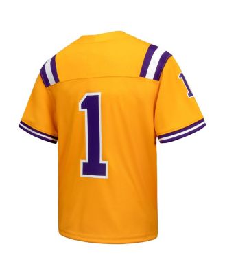 Big Boys and Girls 1 Gold LSU Tigers Alternate Game Jersey