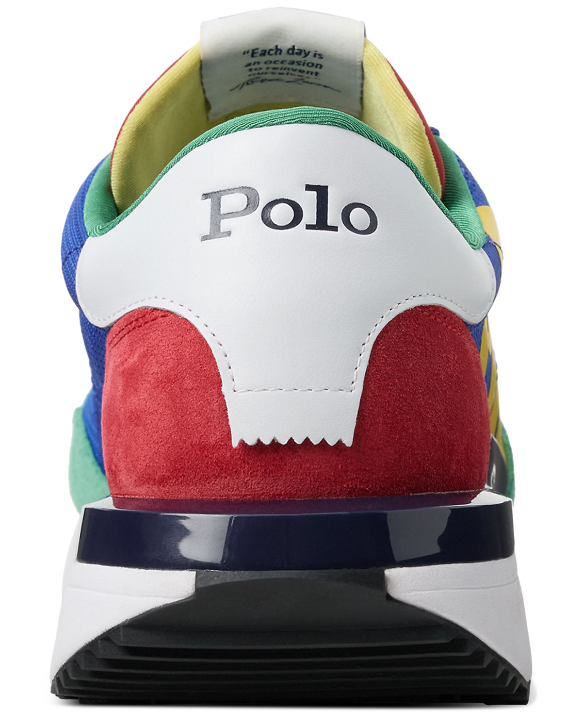 Polo Ralph Lauren Men's Train 89 Logo Suede & Oxford Sneaker In Multi Colorblock