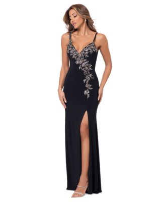 Women's Sequin Embellished Front-Slit Gown