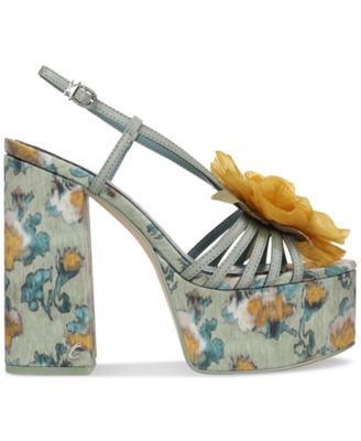 Siena Flower Platform Dress Sandals