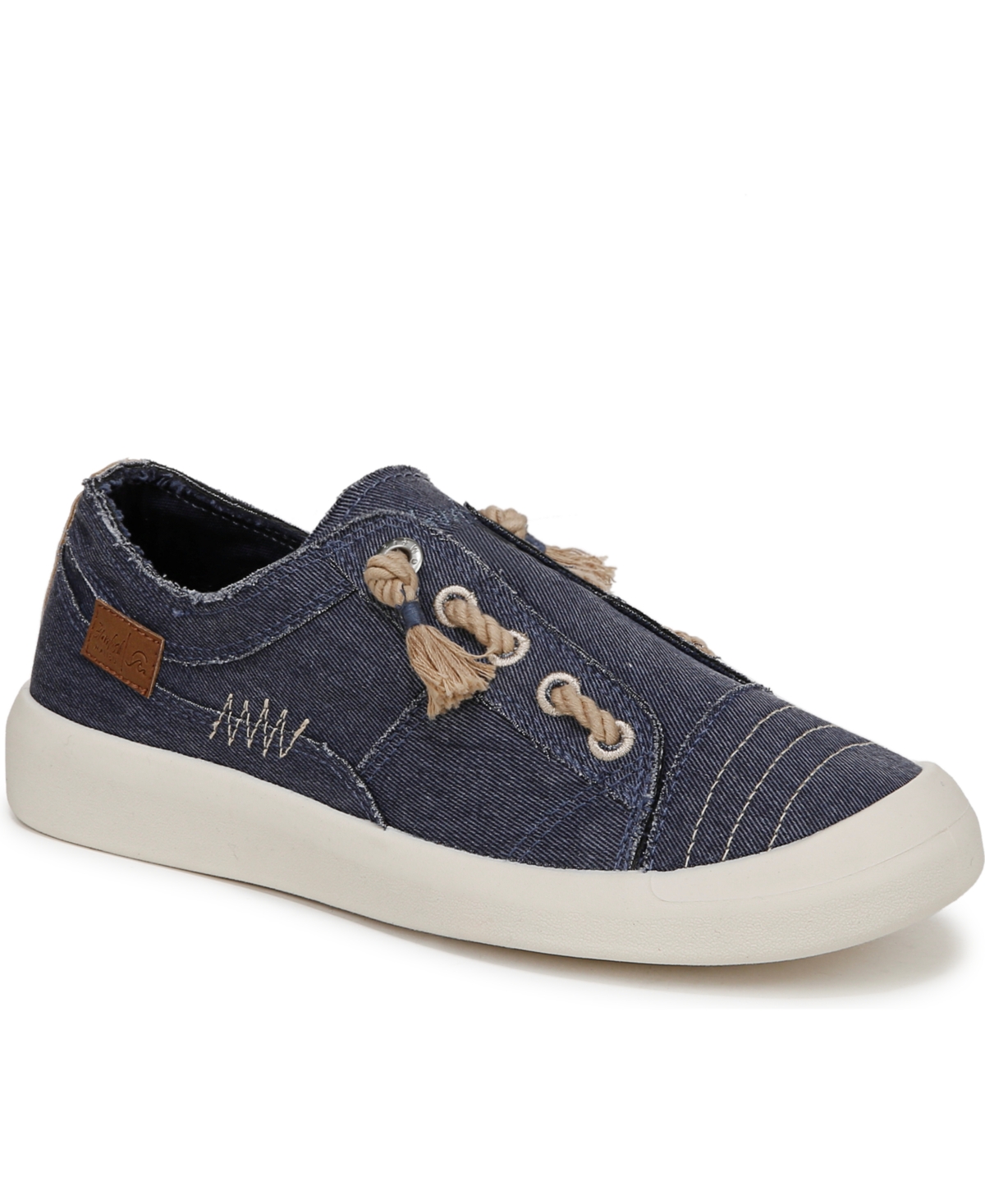 Blowfish Malibu Women's Beachside Round Toe Slip On Sneakers In Navy Twill Fabric