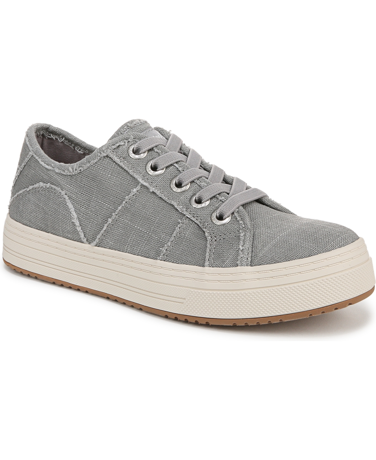 Shop Blowfish Malibu Women's Super Smile Lace Up Platform Sneakers In Fog Grey Canvas