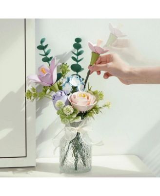 3D Puzzles Flower DIY Assembly Craft Christmas Gift, Thanksgiving, Mother's Day, Birthday Gift Decoration, Multicolor, 17.70"16.50"12.60"