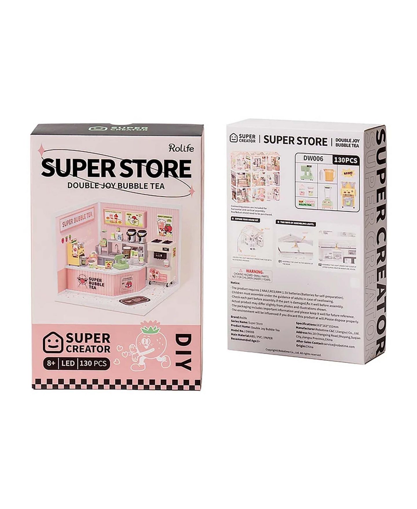 Детский кукольный домик Robotime 3D Puzzles Plastic House Building Set Toy DIY Miniature Dollhouse Playset Gifts for Teens Adults, Multicolor, 6.40"7.10"6.00" — фото 5