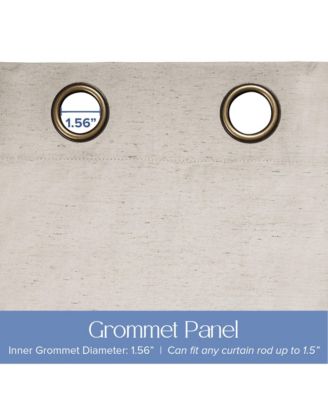 Linen Blend Total Blackout Grommet Curtains Pair, 52"X108"