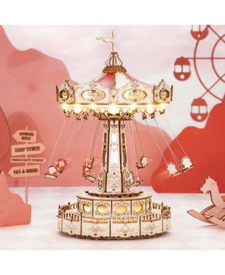 Swing Ride DIY 3D Wooden Puzzle, Gift for Birthday Children Adult,5.9'5.9''10.6''