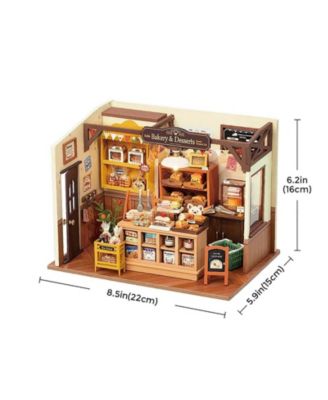 DIY Miniature Dollhouse Kit Becka's Baking House Birthday, Brown, 8.5"5.9"6.2