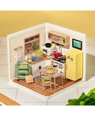 Plastic House Building Set Toy DIY Doll House Playset for Construction Toys Diorama Kit Gifts, Multicolored, 6.4"6.4"6"