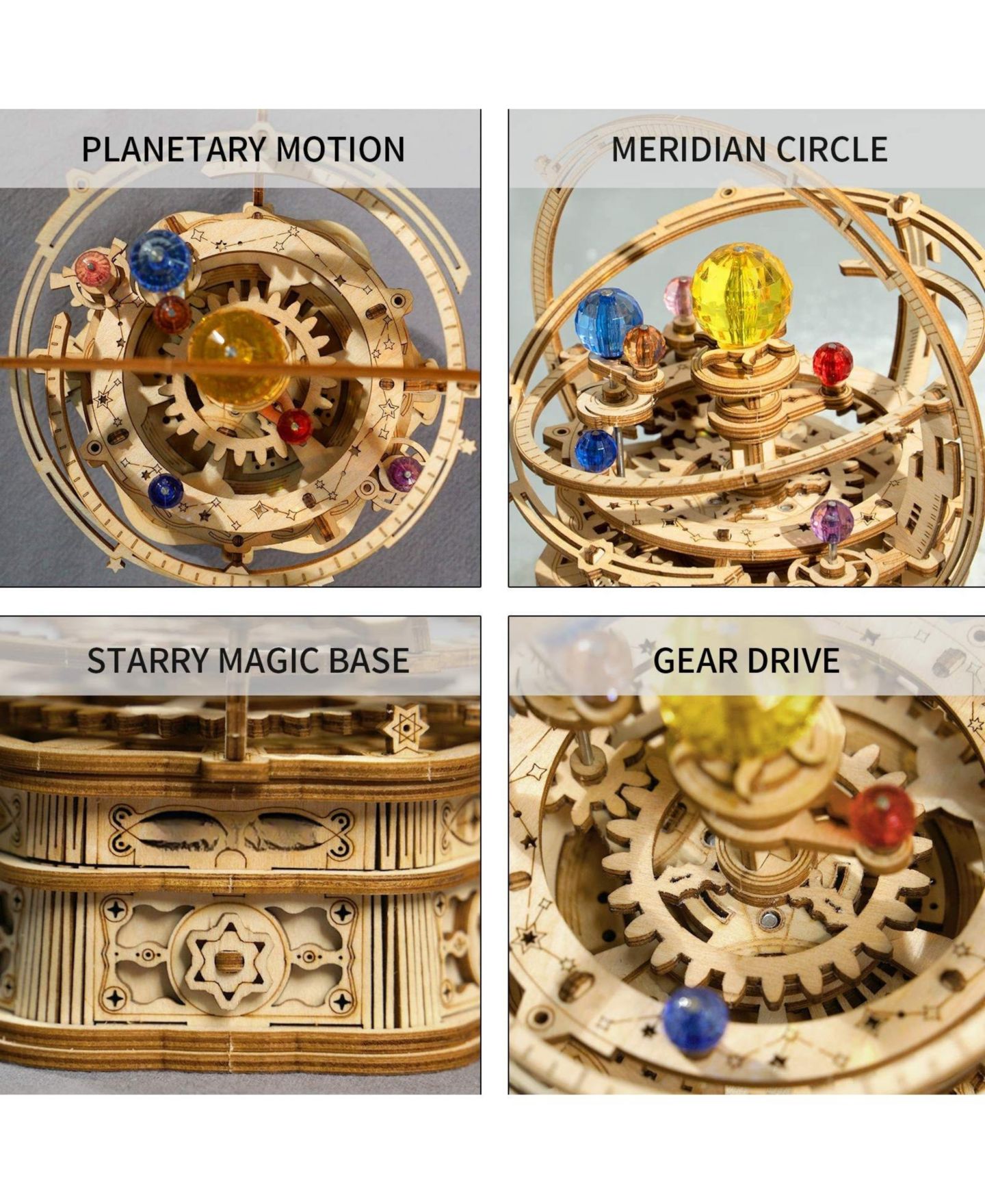 Детские конструкторы Robotime Starry Night 84-Piece 3D Wooden Puzzle, Ages 14+ — фото 3