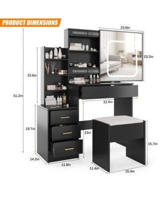 Bedroom Dresser with Electrical Outlet 4 Drawer Storage Cabinet Dresser