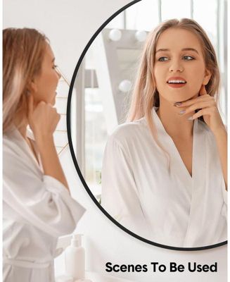 Round Mirror, 18 Inch Circle Mirror, Hd Eco-Friendly Black Circle Mirror Metal Frame, Round Vanity Wall Mounted Mirrors for Entryway, Hallway, Living Room