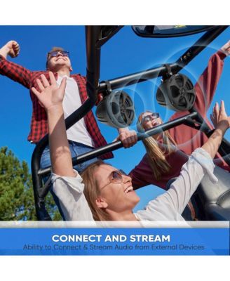 5.25'' Waterproof Off-Road Speakers with 2-Channel Amplifier, 1000W, Chrome