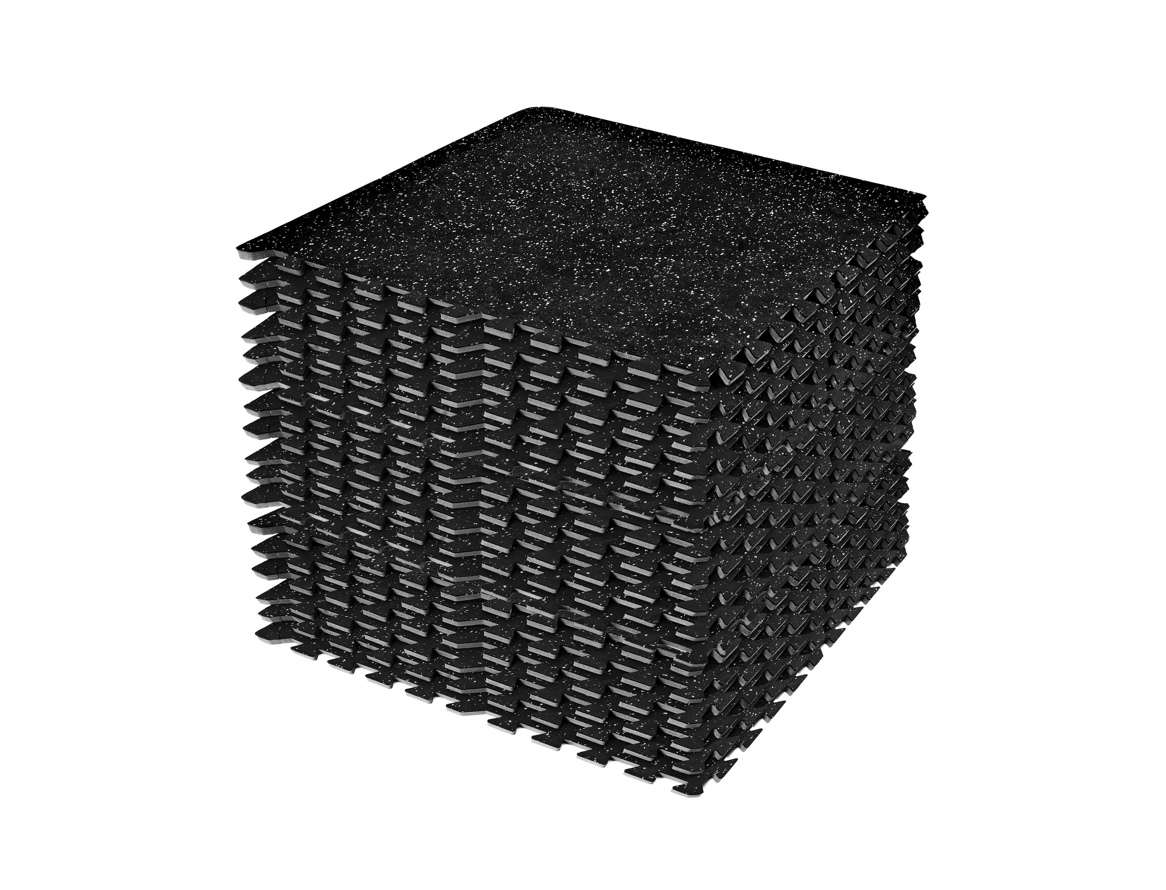 Sorbus 18 Interlocking Gym Floor Mat - 1/2" Thick Rubber Top High-Density Eva Foam (72 Sq Ft)