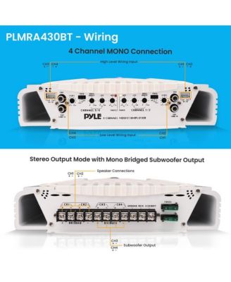4-Channel Marine Bluetooth Amplifier - 1000 Watt Bridgeable