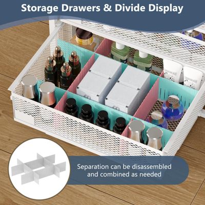 Makeup Organizer with Drawers, Skincare Storage, Floor Skincare Organizers with Wheels