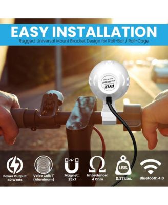 3.5" Waterproof Rated Off-Road Speakers - Compact PowerSport Vehicle Speaker System for Motorcycle or Car with RGB Lights and Remote Control (White)