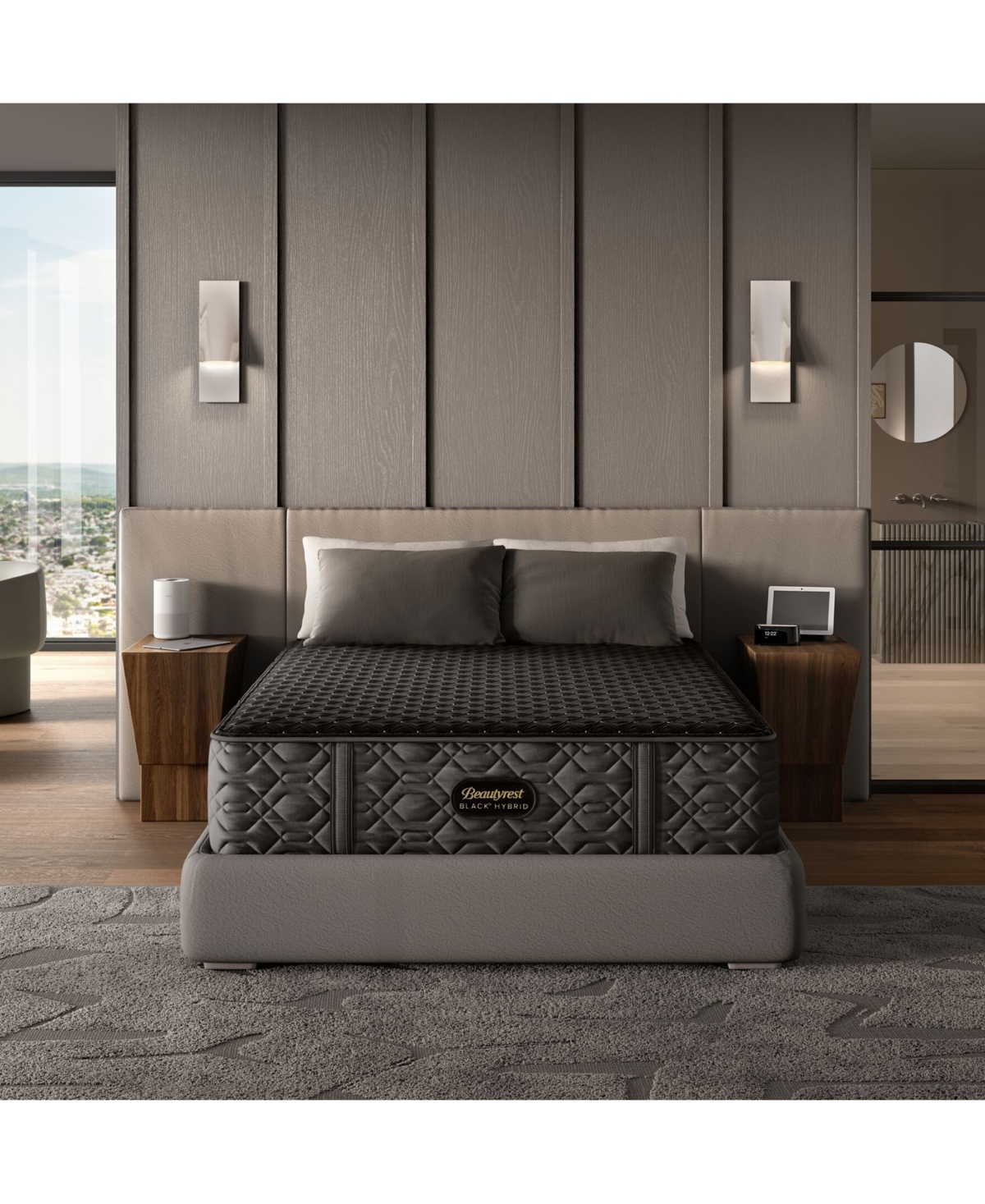 Beautyrest Black Hybrid Series Three 14.5" Plush Tight Top Mattress Set - Queen