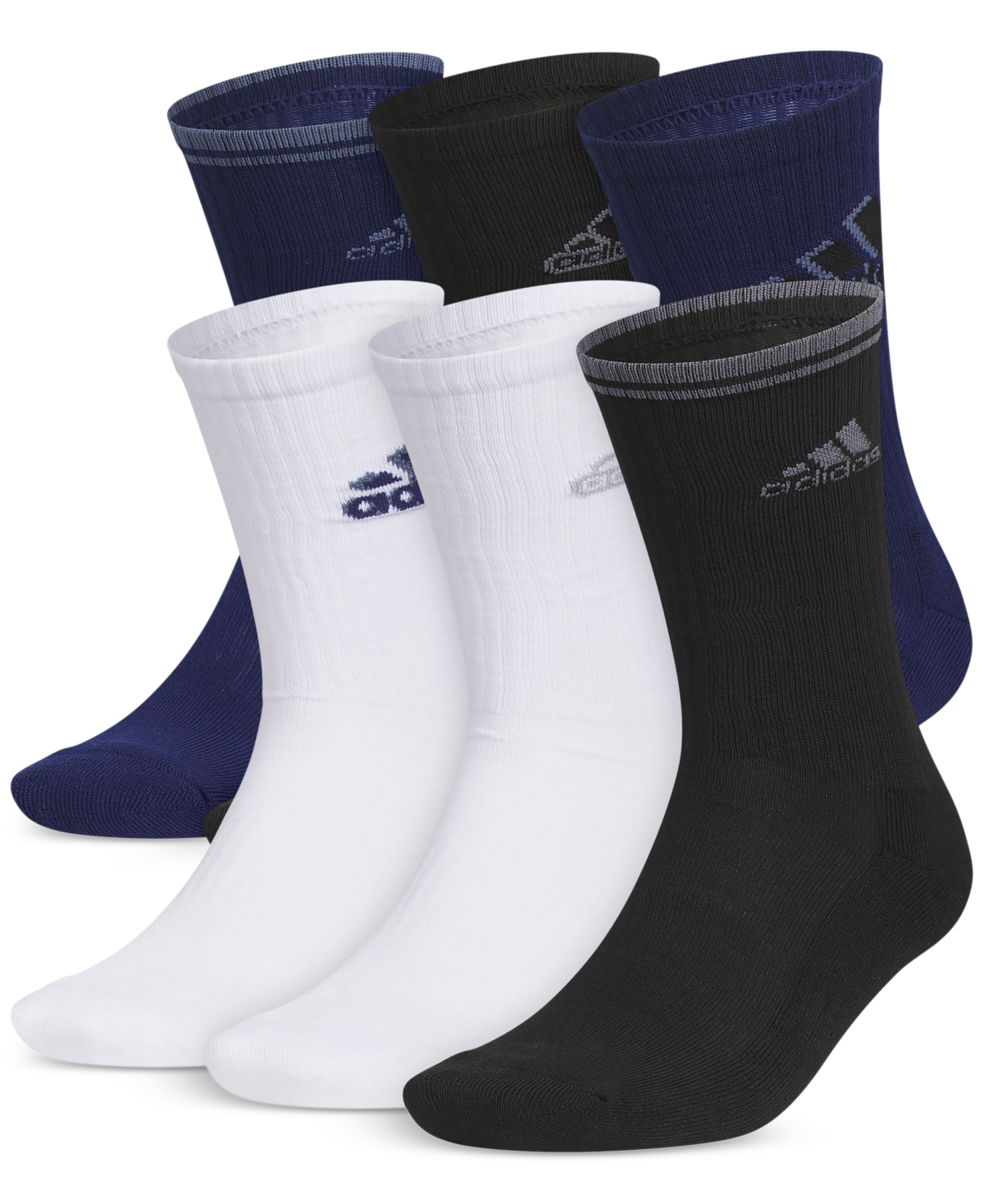 Men's 6pk. Athletic Cushioned Crew Socks - Dark Blue/white/black
