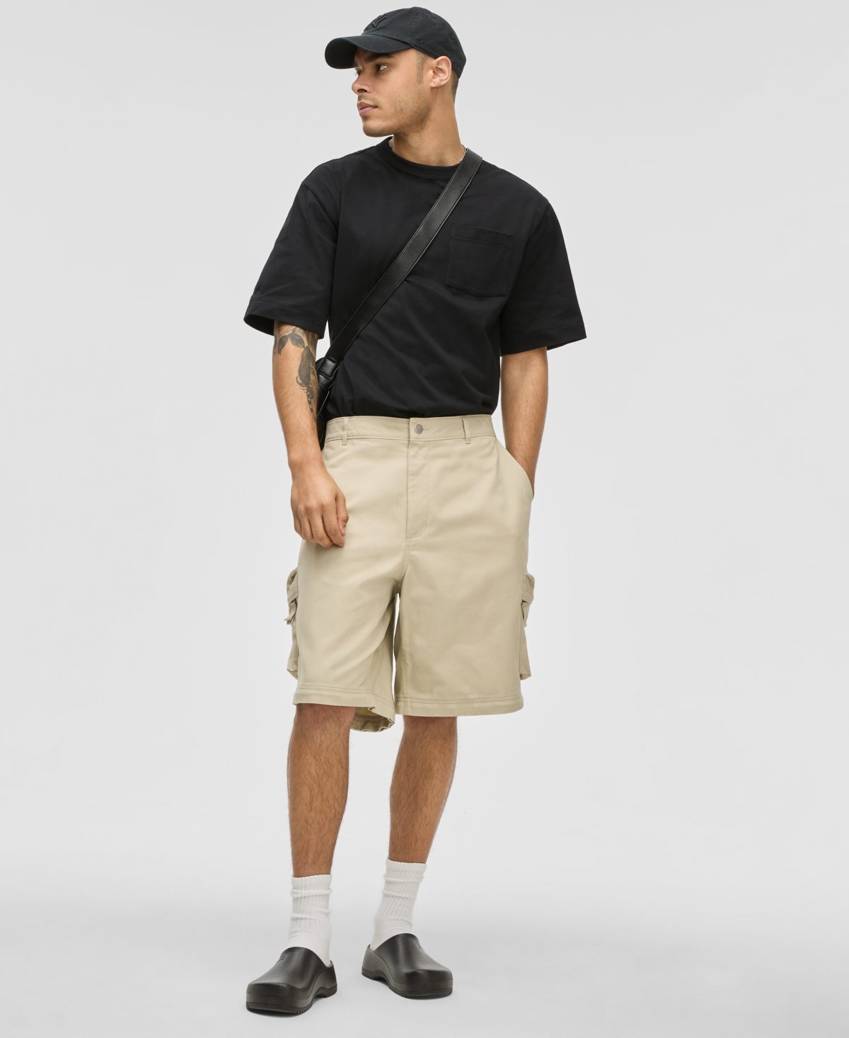 Men's Relaxed-Fit Convertible Twill Cargo Pants, Exclusively at Macy's - Dark Ecru