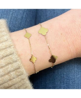 Small Gold Clover Bracelet 14K Gold