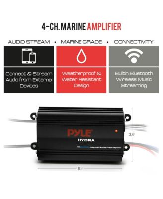 4-Channel Bluetooth Marine Amplifier Kit, Waterproof, 1200W