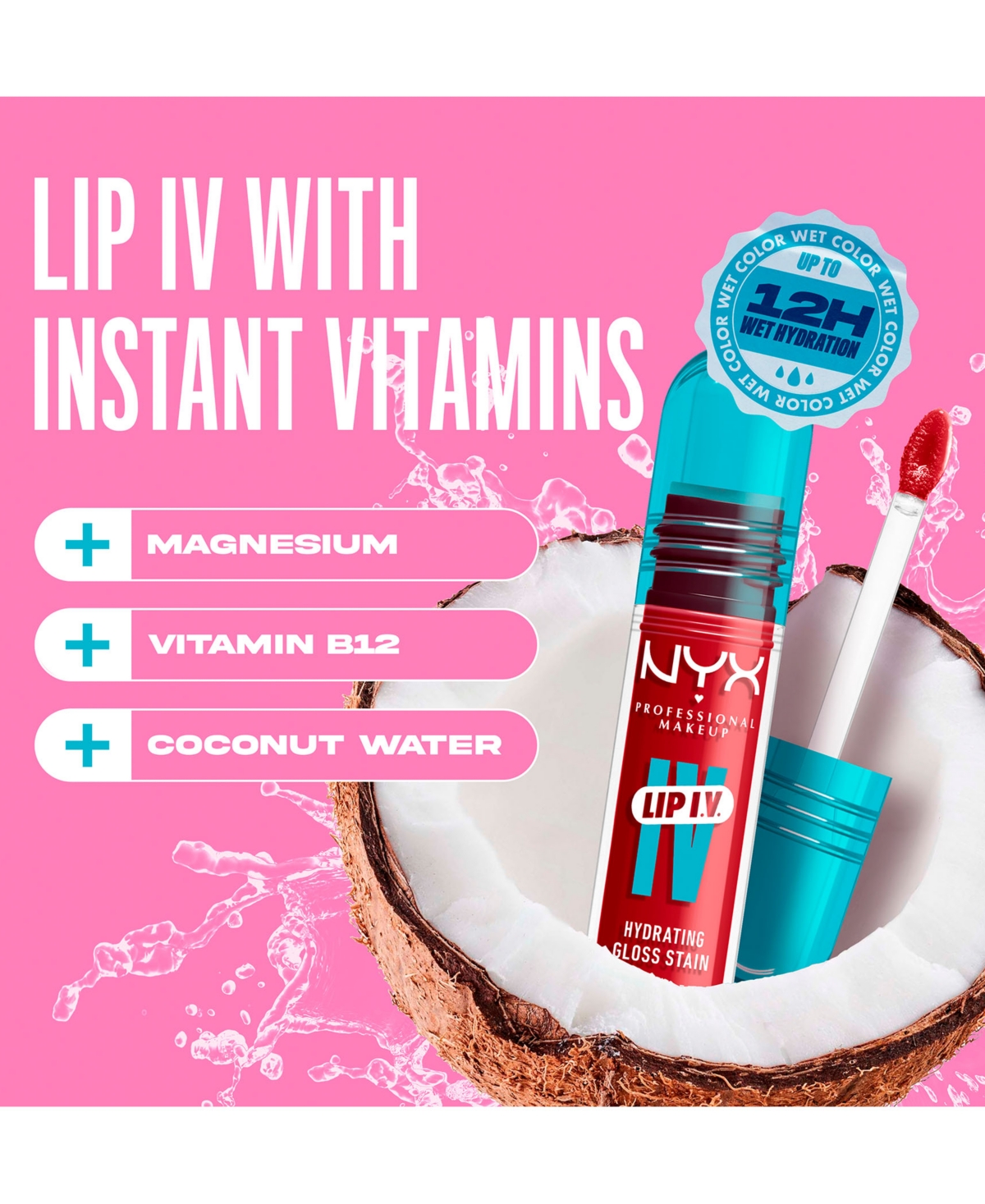 Nyx Professional Makeup Lip Iv Hydrating Gloss Stain In Berry Thirsty