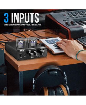 Bluetooth Tube Amplifier Stereo Receiver - 2 Vacuum Tube Power Amp, CD/DVD Inputs (L/R), 600W Peak Power