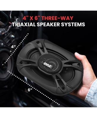 4'' x 6'' Three-Way Triaxial Car Speaker System, 240W, Black (Pair)