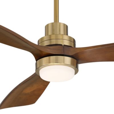 52" Delta Modern Indoor Ceiling Fan 3 Blade CCT LED Light Remote Control Soft Brass Finish Bedroom Living Room DC Motor