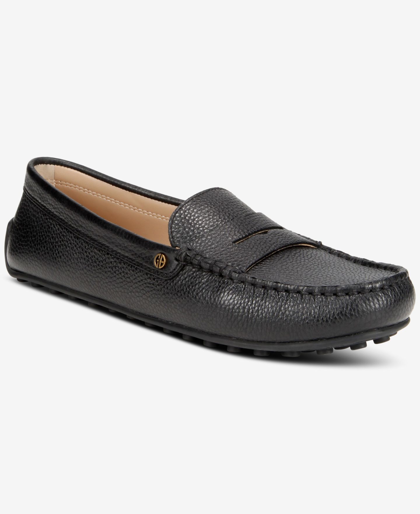 Женские туфли Giani Bernini Carinna Slip On Driver, цвет: Чёрный кожаный — фото 1