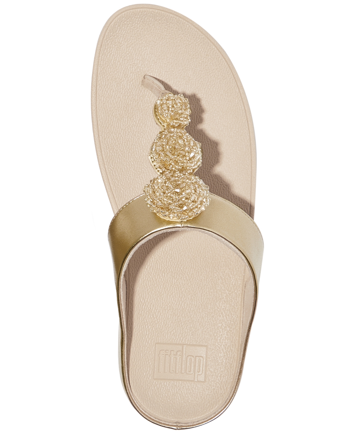 Fitflop Fino Beadie Flip Flop In Platino