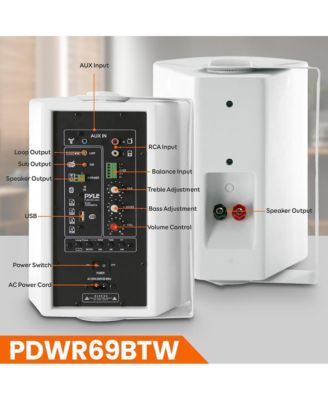 6.5” Bluetooth Waterproof Speakers - 2-Way Full Range Stereo Sound, 100W Max Power, Marine Grade, Indoor/Outdoor Use