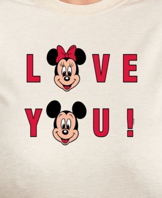 Plus Size Disney Mickey and Minnie Love You Graphic Pullover T-shirt