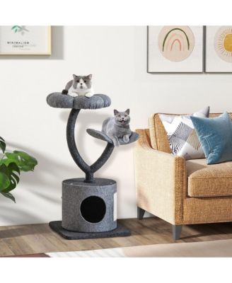 35'' Cat Tree Tower 3-Layer Activity Center w/ Sisal Scratching Board & 2 Perches