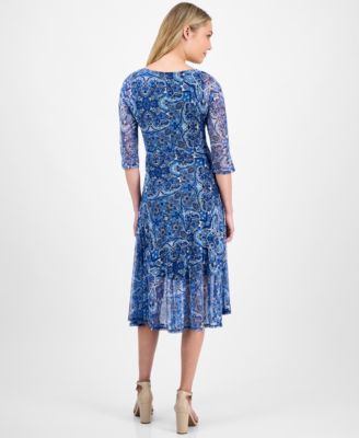 Women's Tie-Front Crewneck Midi Dress