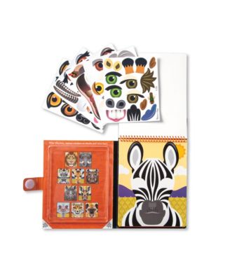 Make-A-Face Reusable Sticker Pad Bundle - Safari, Farm and Pet Sticker Activity Pads, Pack of 3