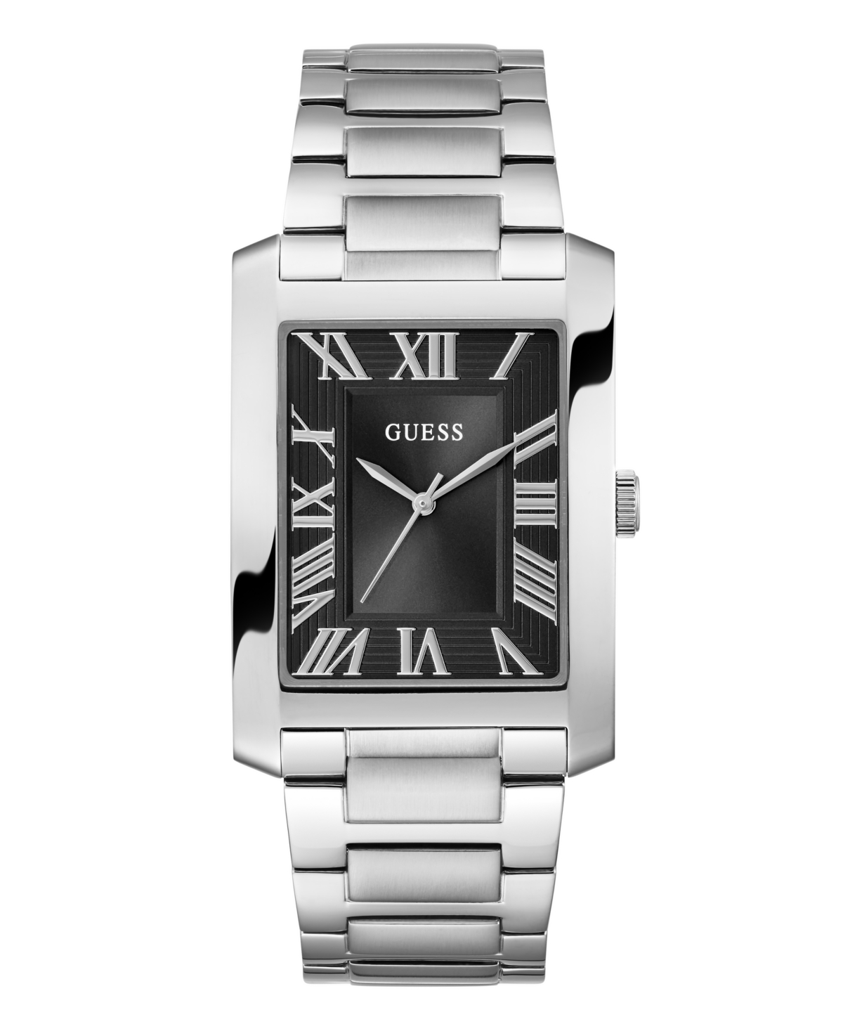 Men's Analog Silver Tone Stainless Steel Watch, 34mm - Silver Tone