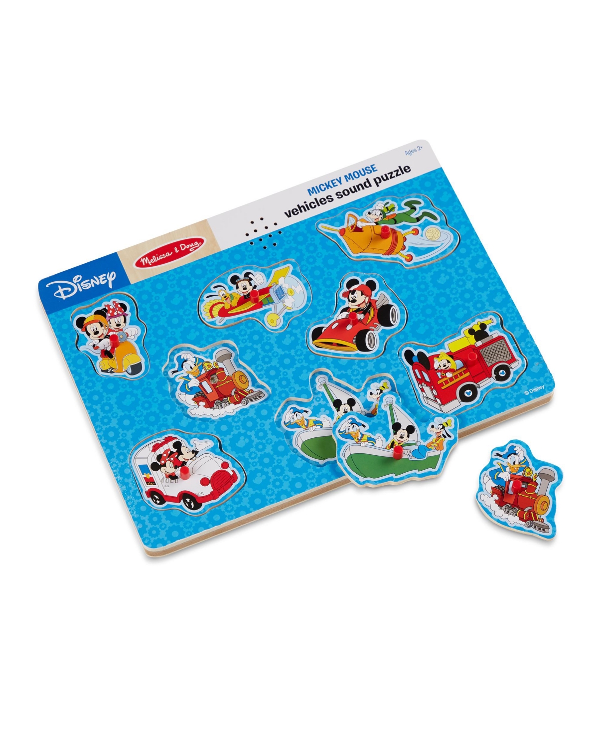 Melissa & Doug Disney Mickey Mouse And Friends Vehicles Sound Puzzle, 8 Pieces In Multicolor