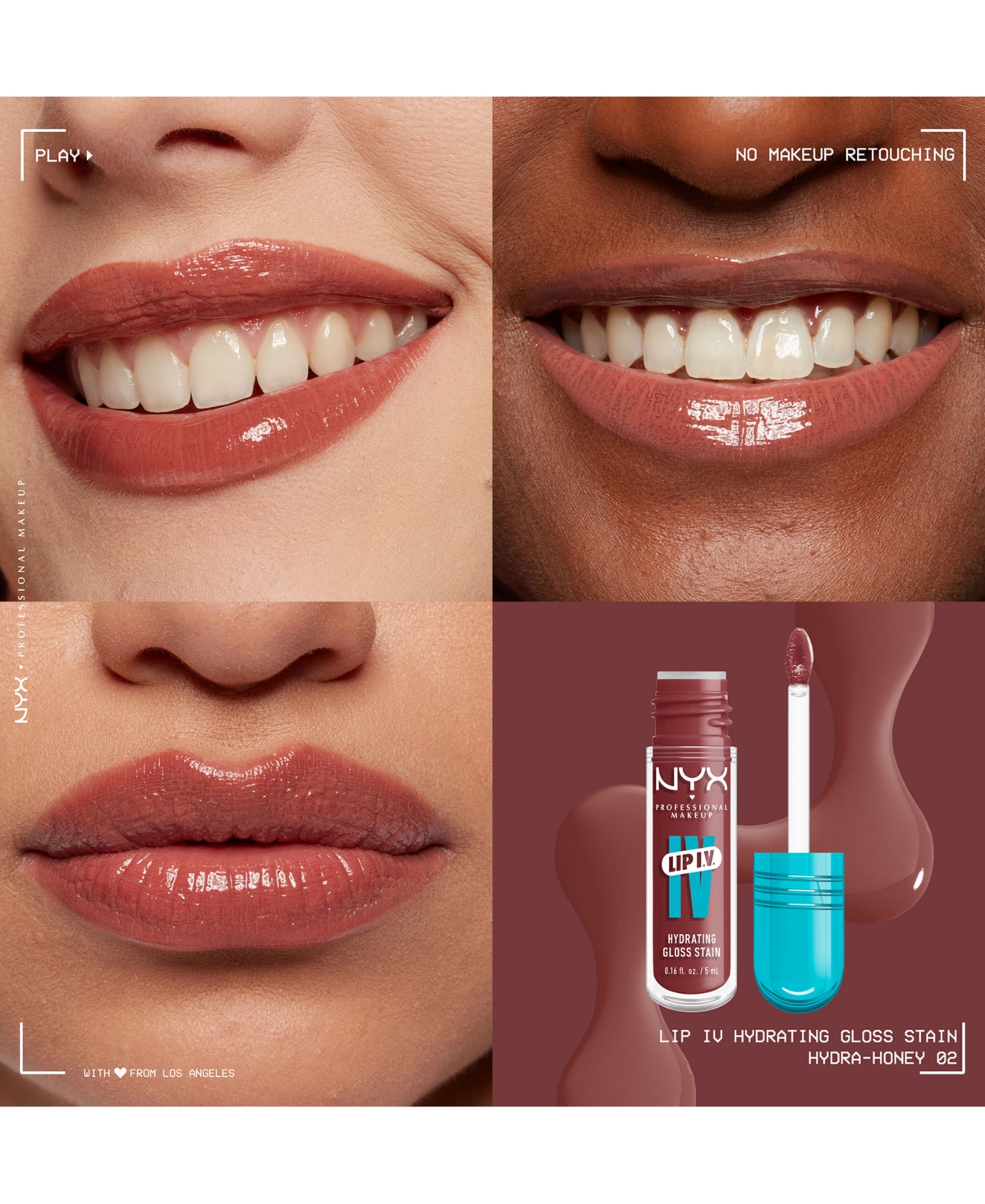 Nyx Professional Makeup Lip Iv Hydrating Gloss Stain In Hydra Honey