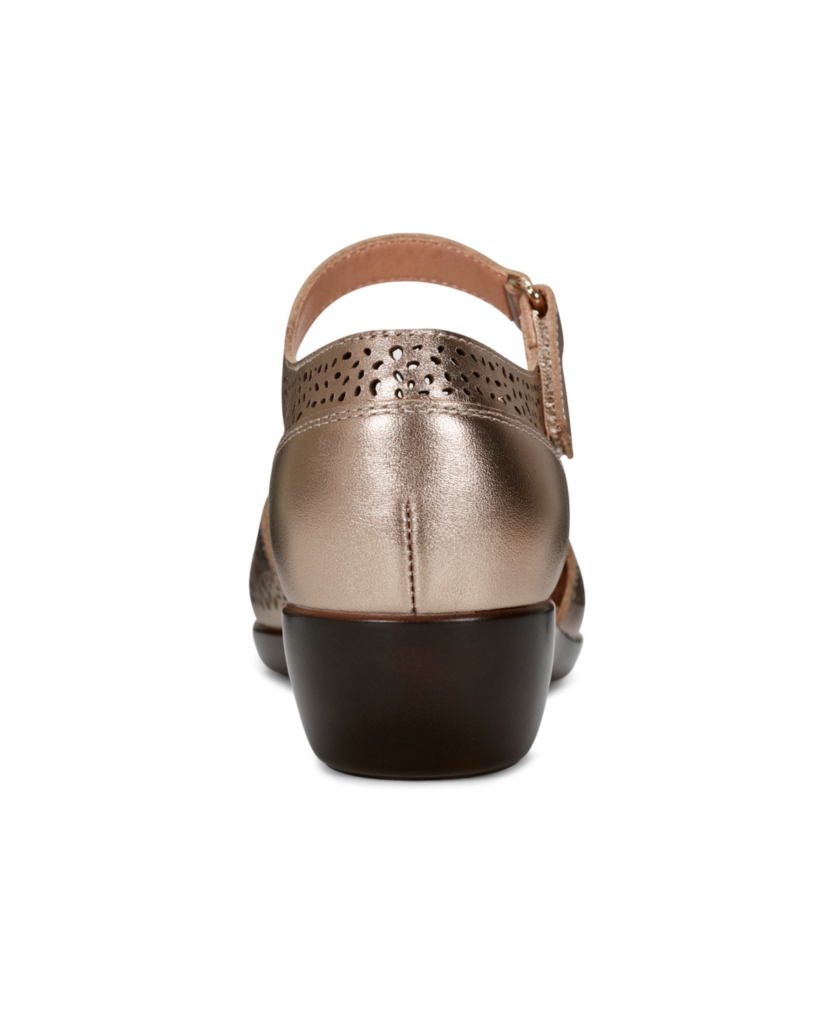 Shop Easy Spirit Women's Denita Two-piece Round Toe Flats In Bronze Leather
