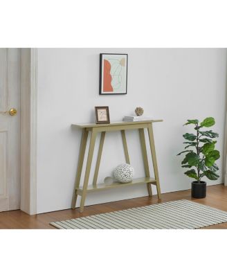 Conway Console Table Functional Narrow Wood Accent Entryway Table with Storage Shelf