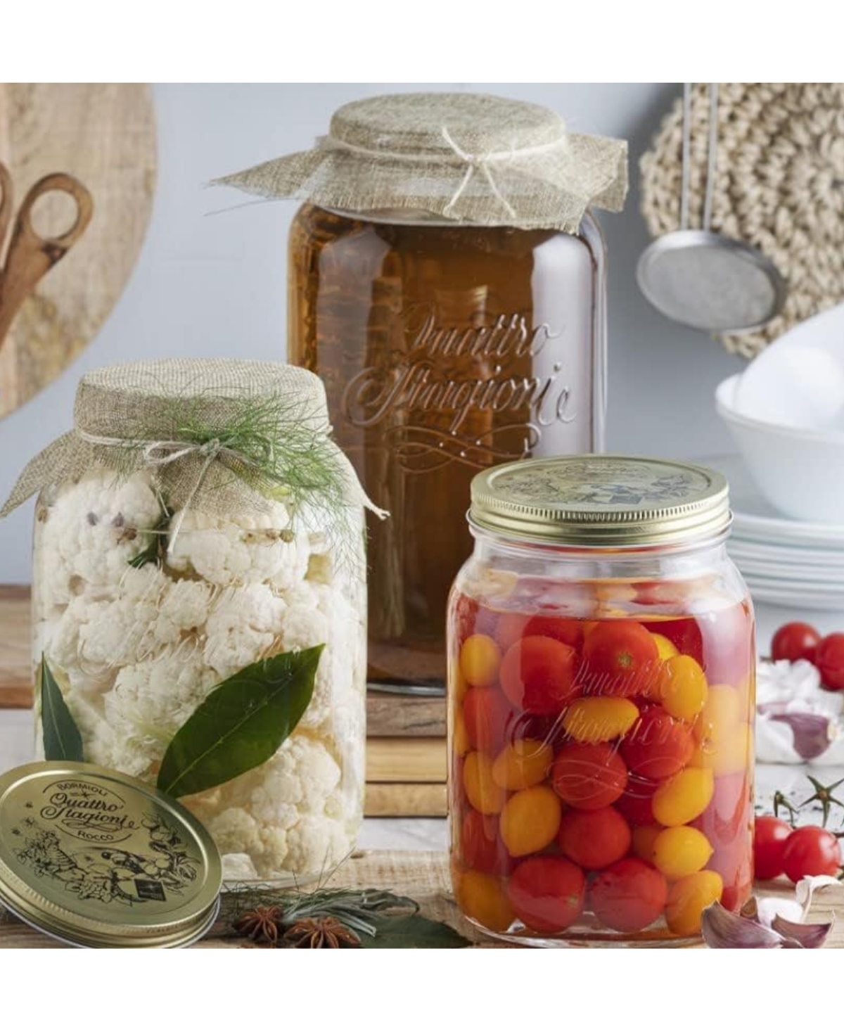 Bormioli Rocco Quattro Stagioni 101.25-oz. Wide-mouth Jar, Set Of 6 In Clear