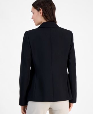 Tahari ASL Women's Crepe One-Button Peak-Lapel Jacket
