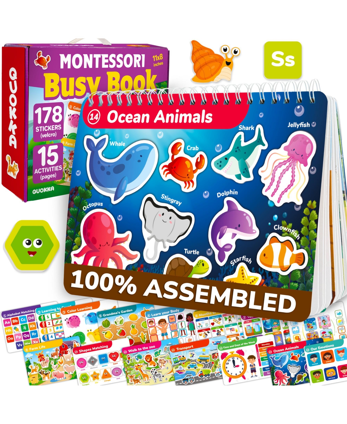 Quokka Montessori Busy Book for Toddlers 3-5 Years with Interactive Pages - Assorted Pre-pack (See Table 9