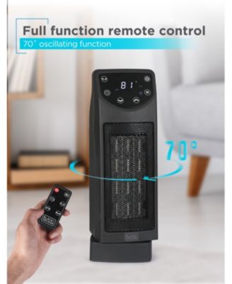 Oscillating Ceramic Desktop Heater with Remote, 1500W Space Heater and Fan Combo