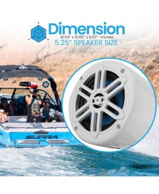 5.25   Waterproof Marine Box Speakers, 180W, 2-Way Off-Road System (White)
