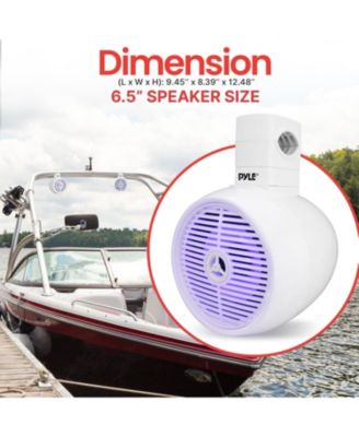 6.5'' Marine Wakeboard Speaker System with Built-in LED Lights, 200W, White